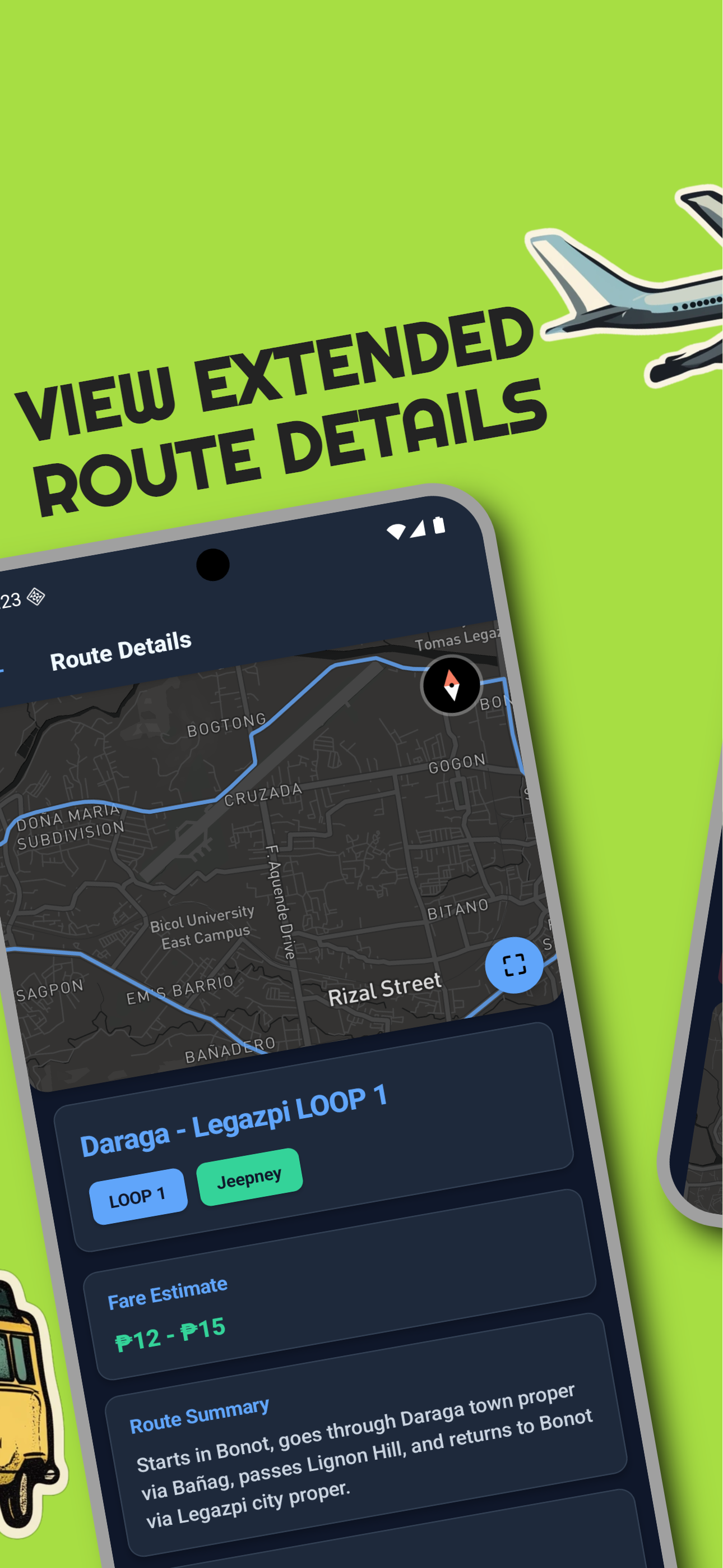 Route details with map view