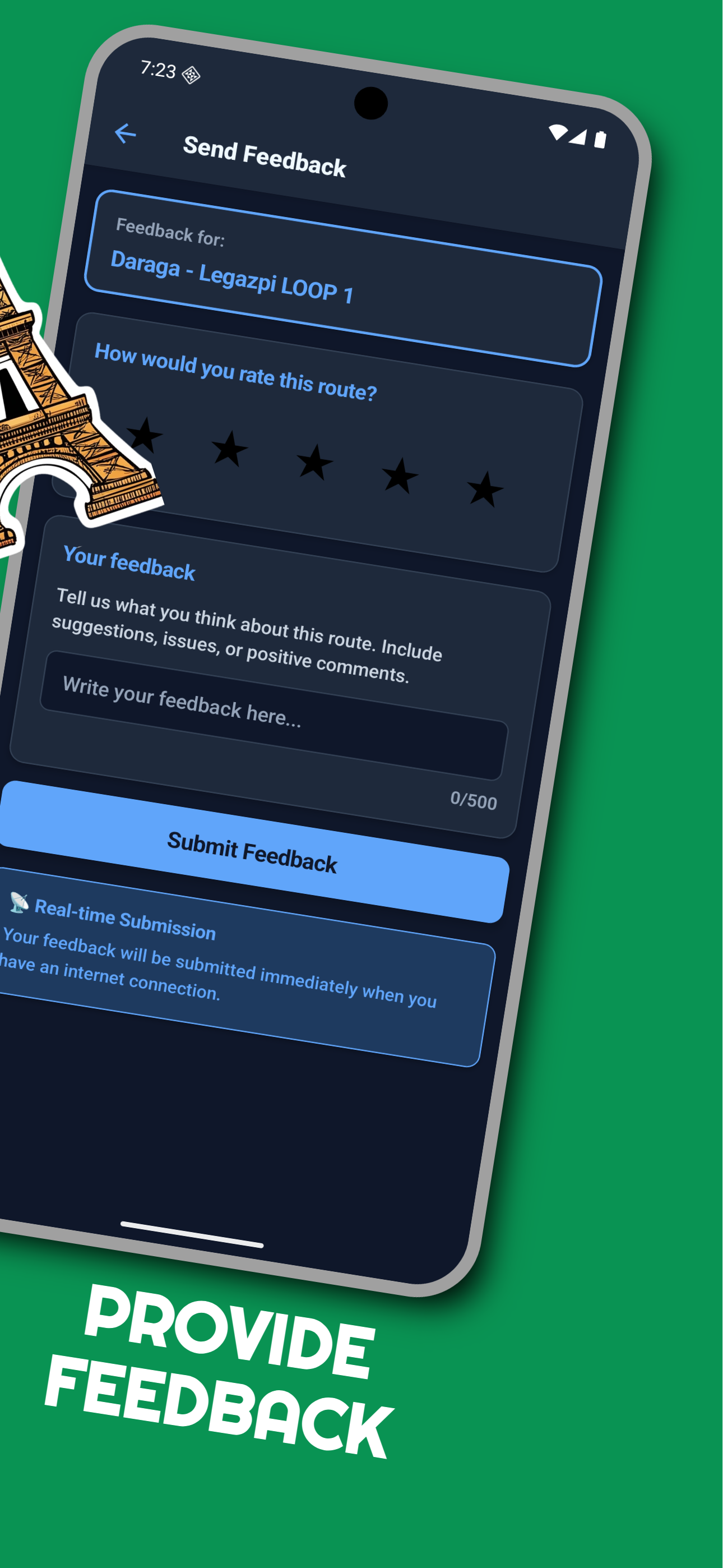 Provide feedback form